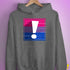 Bisexual Pride Flag Exclamation Point Hoodie - Grey Heather